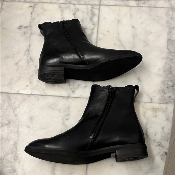 Paul Green Black Leather Ankle Boots SZ 7 - Picture 6 of 15